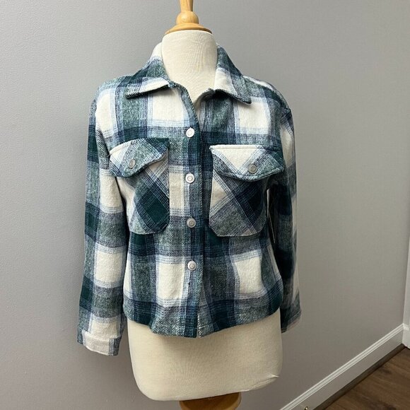 NEW New Look Blue Plaid Shacket Sz S - Picture 1 of 11